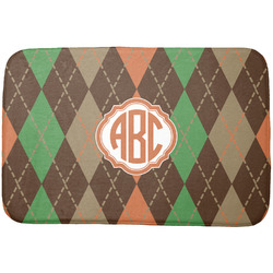 Brown Argyle Dish Drying Mat (Personalized)