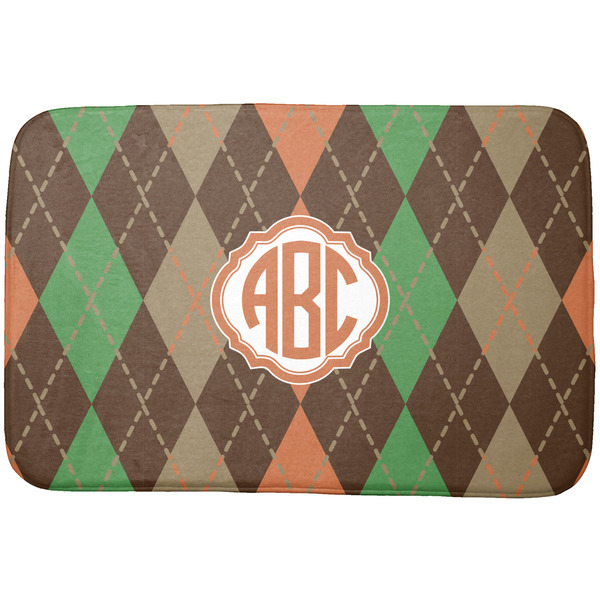 Custom Brown Argyle Dish Drying Mat (Personalized)
