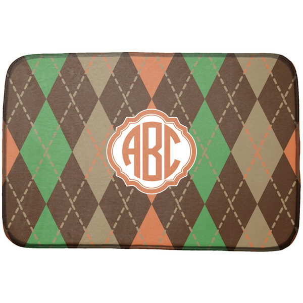 Custom Brown Argyle Dish Drying Mat (Personalized)