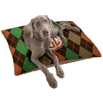 Brown Argyle Dog Bed - Large w/ Monogram