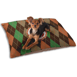 Brown Argyle Dog Bed - Small w/ Monogram