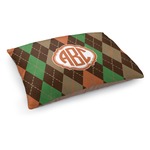 Brown Argyle Dog Bed - Medium w/ Monogram