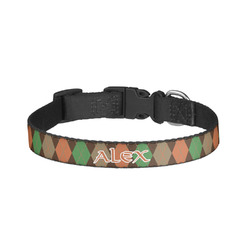 Brown Argyle Dog Collar - Large (Personalized)