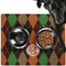 Brown Argyle Dog Food Mat - Large LIFESTYLE