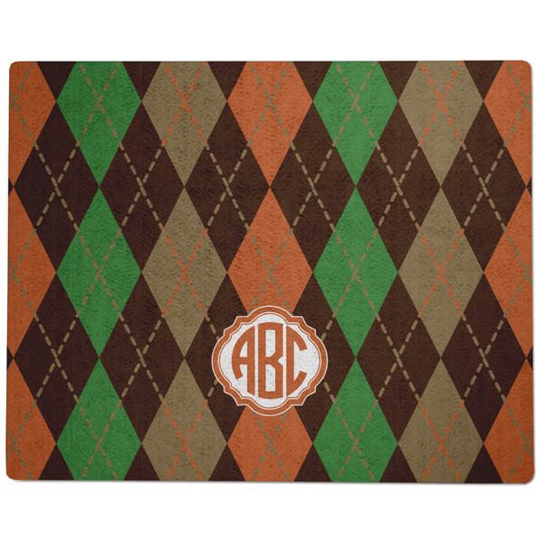 Brown Argyle Dog Food Mat - Large without Bowls