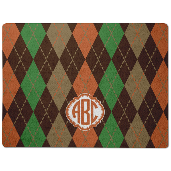Brown Argyle Dog Food Mat - Medium without bowls