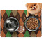 Brown Argyle Dog Food Mat - Small LIFESTYLE