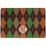 Brown Argyle Dog Food Mat w/ Monogram