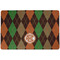 Brown Argyle Dog Food Mat - Small without bowls