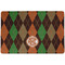 Brown Argyle Dog Food Mat w/ Monogram