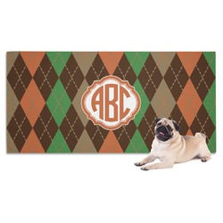 Brown Argyle Dog Towel (Personalized)