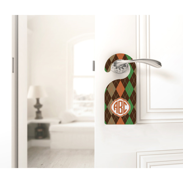 Brown Argyle Door Hanger - LIFESTYLE