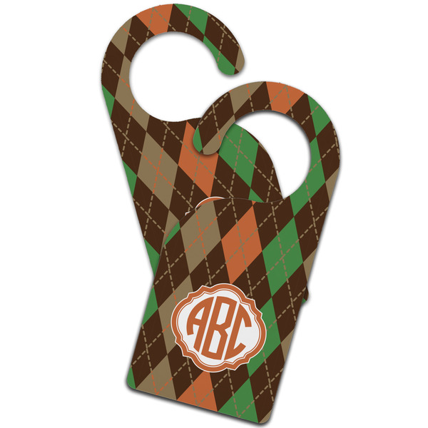Brown Argyle Door Hanger - MAIN