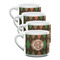 Brown Argyle Double Shot Espresso Mugs - Set of 4 Front