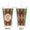 Brown Argyle Double Wall Tumbler with Straw - Approval