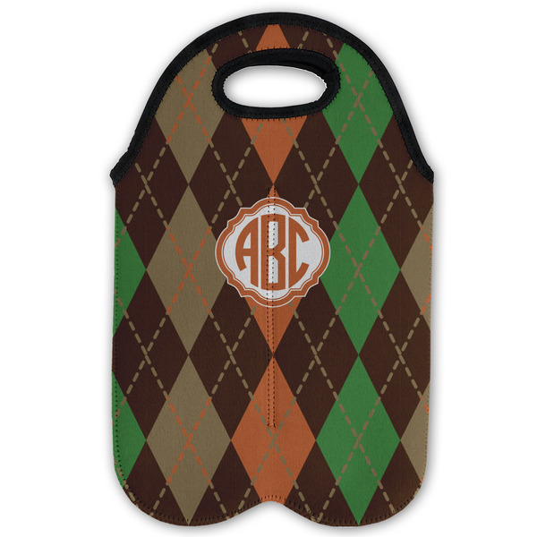 Brown Argyle Double Wine Tote - Flat (new)