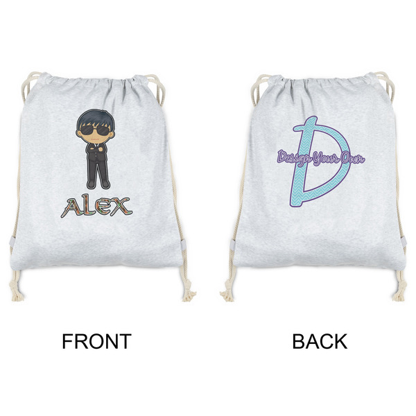 Brown Argyle Drawstring Backpacks - Sweatshirt Fleece - Double Sided - APPROVAL