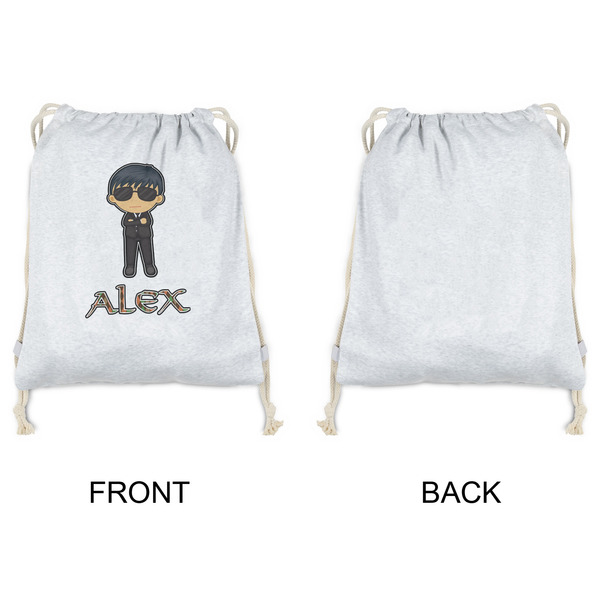 Brown Argyle Drawstring Backpacks - Sweatshirt Fleece - Single Sided - APPROVAL
