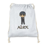 Brown Argyle Drawstring Backpack - Sweatshirt Fleece (Personalized)