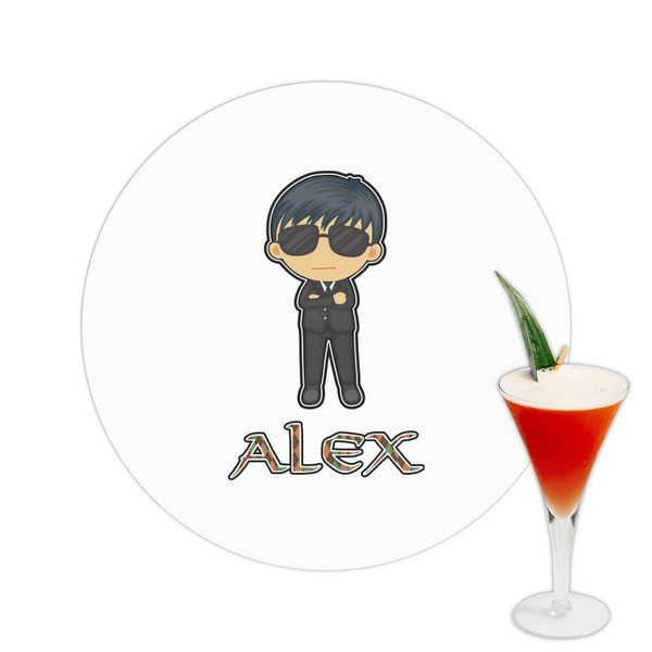 Custom Brown Argyle Printed Drink Topper -  2.5" (Personalized)