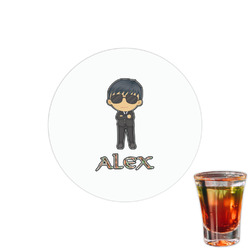 Brown Argyle Printed Drink Topper - 1.5" (Personalized)