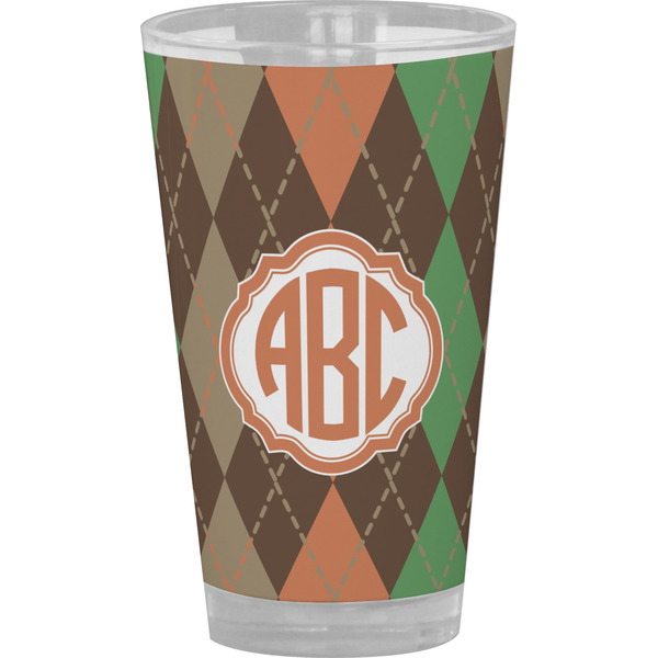 Custom Brown Argyle Pint Glass - Full Color (Personalized)