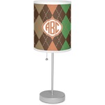 Brown Argyle 7" Drum Lamp with Shade (Personalized)