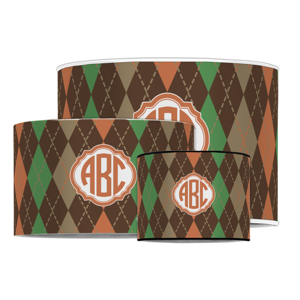 Brown Argyle Drum Lampshades - MAIN