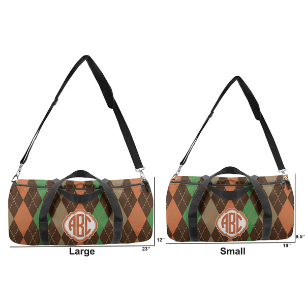 Brown Argyle Duffle Bag Small and Large