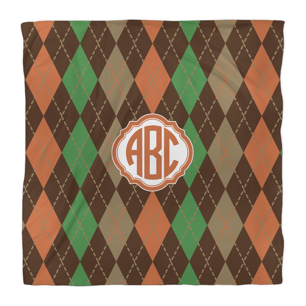 Brown Argyle Duvet Cover - Queen - Front