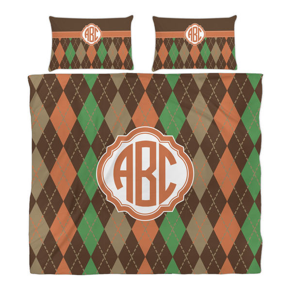 Brown Argyle Duvet Cover Set - King - Alt Approval