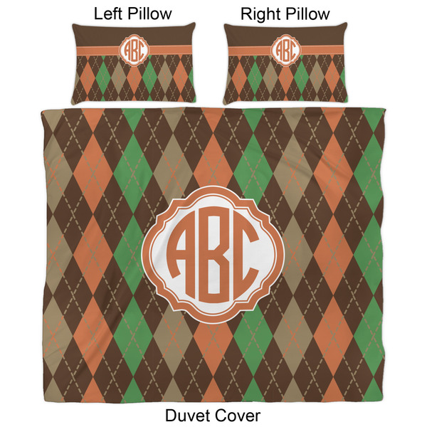 Brown Argyle Duvet Cover Set - King - Approval