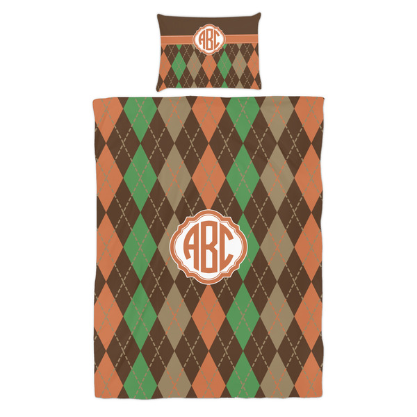 Brown Argyle Duvet Cover Set - Twin - Alt Approval