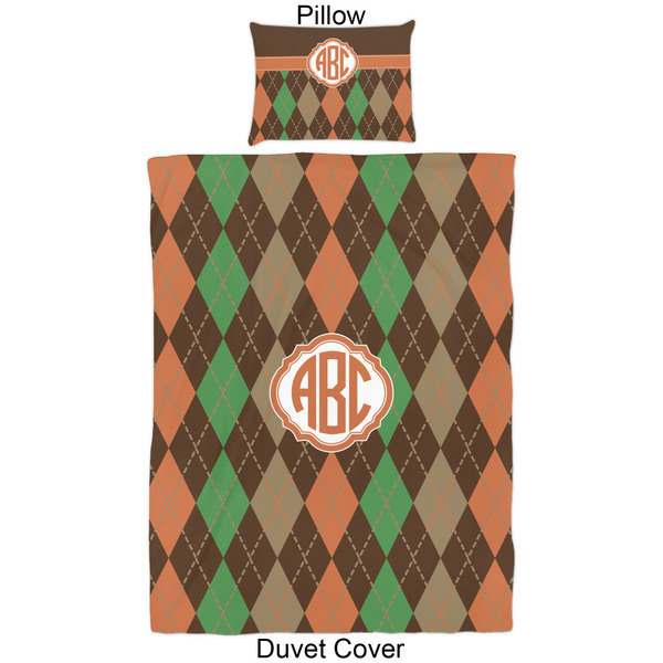 Brown Argyle Duvet Cover Set - Twin - Approval