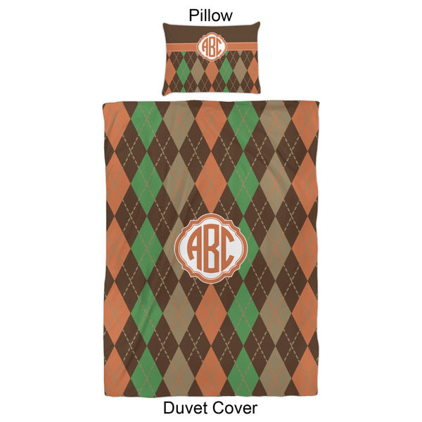 Brown Argyle Duvet Cover Set - Twin XL - Approval