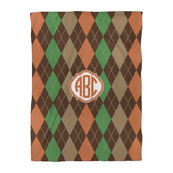 Brown Argyle Duvet Cover - Twin XL - Front