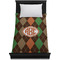 Brown Argyle Duvet Cover - Twin XL - On Bed - No Prop