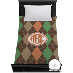 Brown Argyle Duvet Cover - Twin XL (Personalized)
