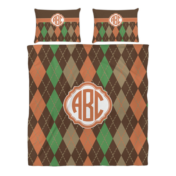 Brown Argyle Duvet cover Set - Queen - Alt Approval
