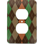 Brown Argyle Electric Outlet Plate