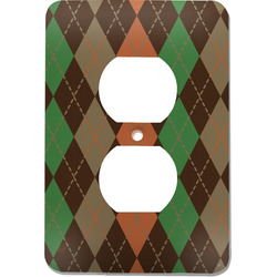 Brown Argyle Electric Outlet Plate (Personalized)
