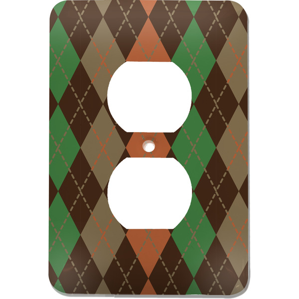 Custom Brown Argyle Electric Outlet Plate