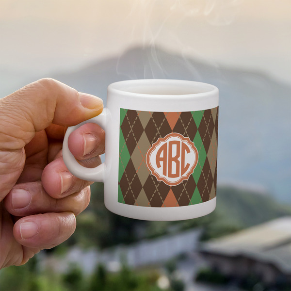 Custom Brown Argyle Single Shot Espresso Cup - Single (Personalized)