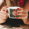 Brown Argyle Espresso Cup - 6oz (Double Shot) LIFESTYLE (Woman hands cropped)