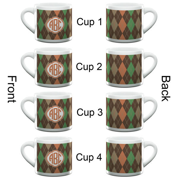 Brown Argyle Espresso Cup - 6oz (Double Shot Set of 4) APPROVAL