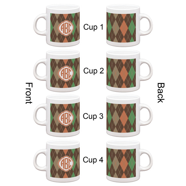 Brown Argyle Espresso Cup Set of 4 - Apvl
