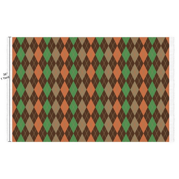 Brown Argyle Fabric Full Yard