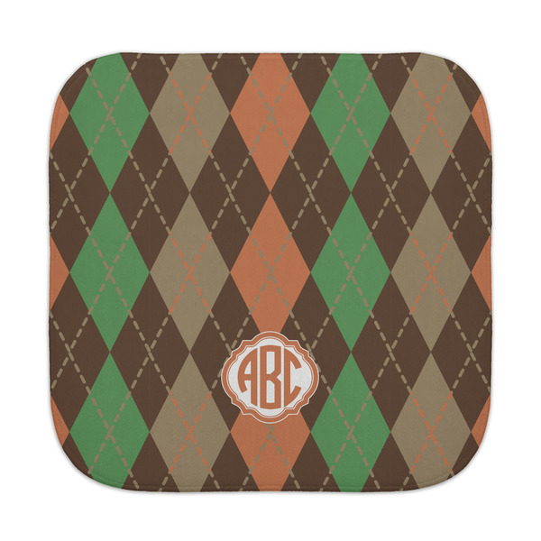 Custom Brown Argyle Face Towel (Personalized)