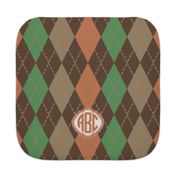 Custom Brown Argyle Face Towel (Personalized)