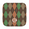 Brown Argyle Face Cloth-Rounded Corners